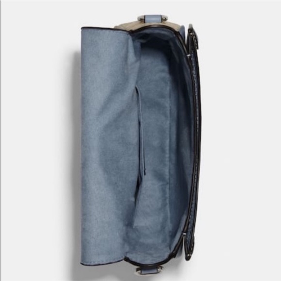 Coach Georgie Saddle Bag In Signature Canvas Light Khaki /Marble Blue - Picture 10 of 12